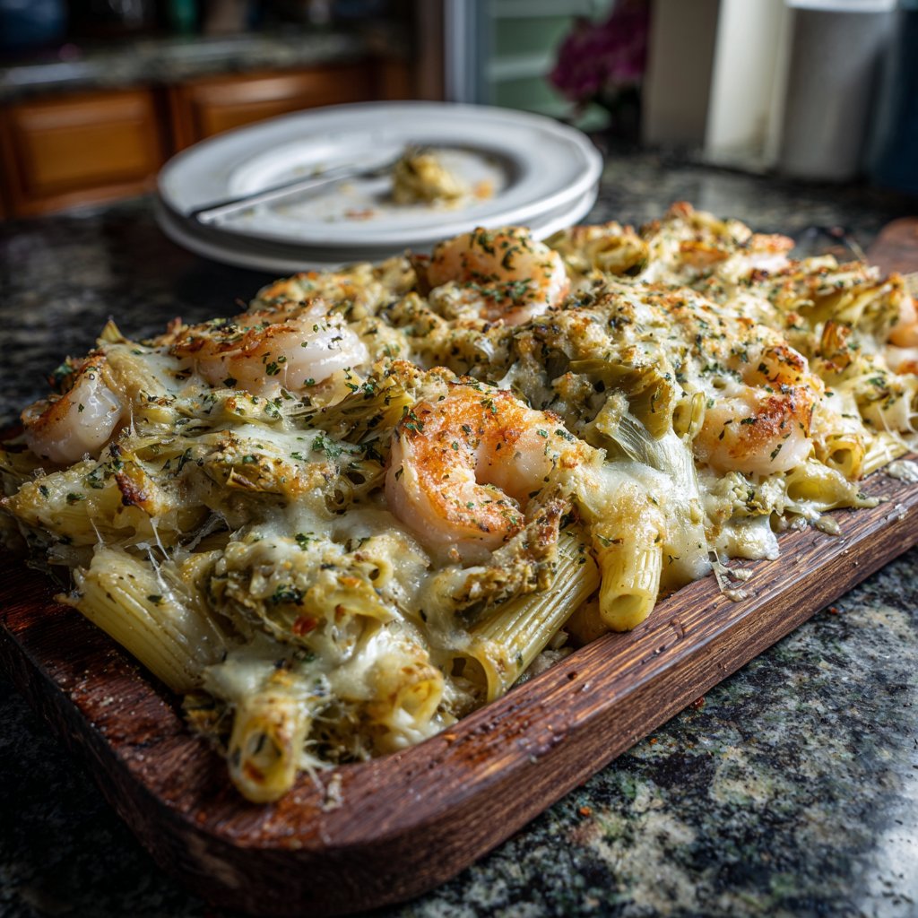 Shrimp and Artichoke Pasta Bake